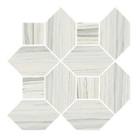 Zebrino Floor and Wall Mosaic in Calacatta & Michelangelo