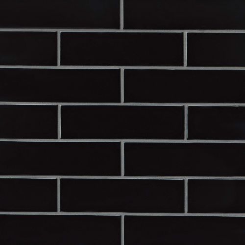 Provincetown 2.5" x 9" x 3/8" Floor and Wall Tile in Fleet Black