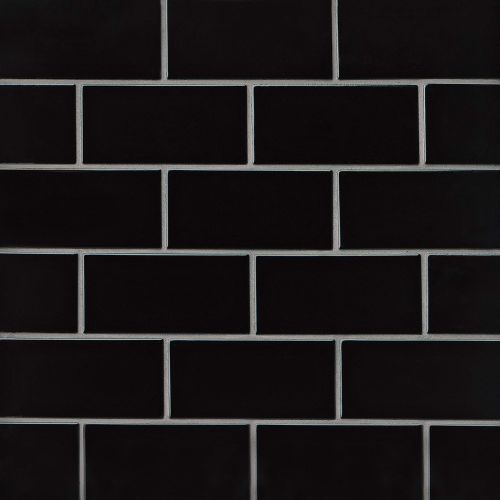 Provincetown 3" x 6" x 3/8" Floor and Wall Tile in Fleet Black