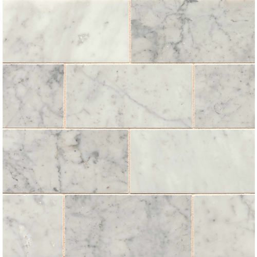 White Carrara 3" x 6" Floor & Wall Tile