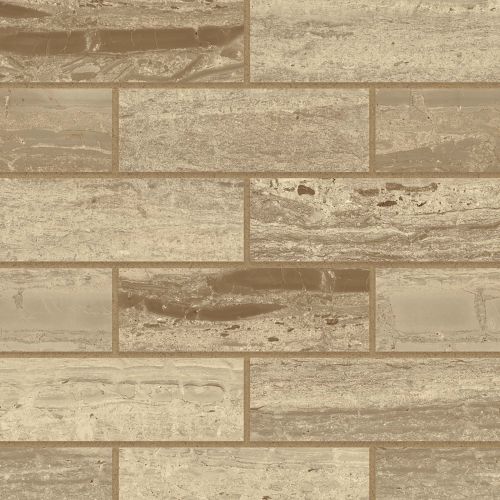 Classic 2.0 2" x 6" Floor and Wall Mosaic in Travertino Chiaro