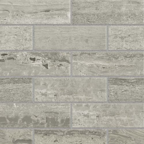Classic 2.0 2" x 6" Floor & Wall Mosaic in Travertino Grigio