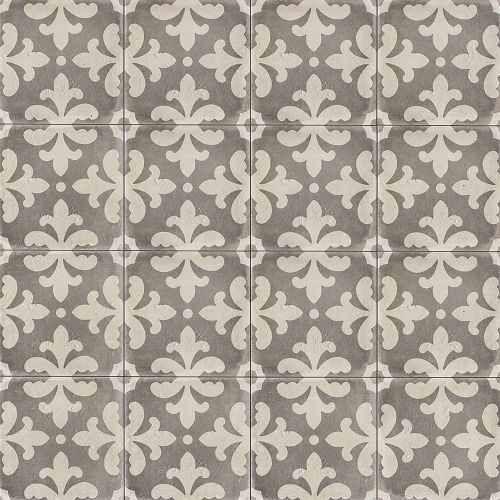Palazzo 12" x 12" Decorative Tile in Vintage Grey Florentina