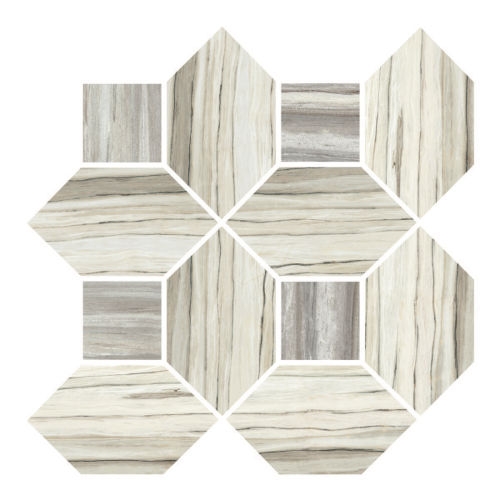 Zebrino Floor and Wall Mosaic in Classico & Bluette