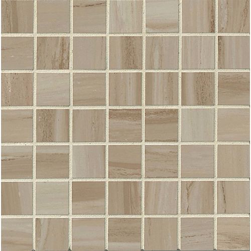 Rose Wood 1-1/2" x 1-1/2" Floor and Wall Mosaic in Beige
