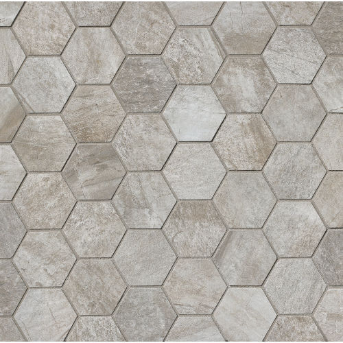 Stone Mountain Floor & Wall Mosaic in Silver