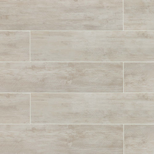 River Wood 8" x 24" x 3/8" Floor and Wall Tile in Blanc