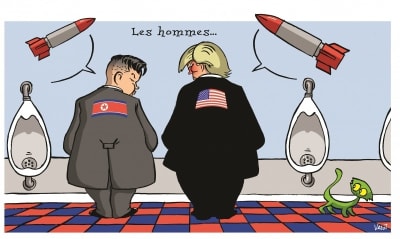 Trump and kim jong un comparing sizes at the latrine fqrd1i - Eugenol