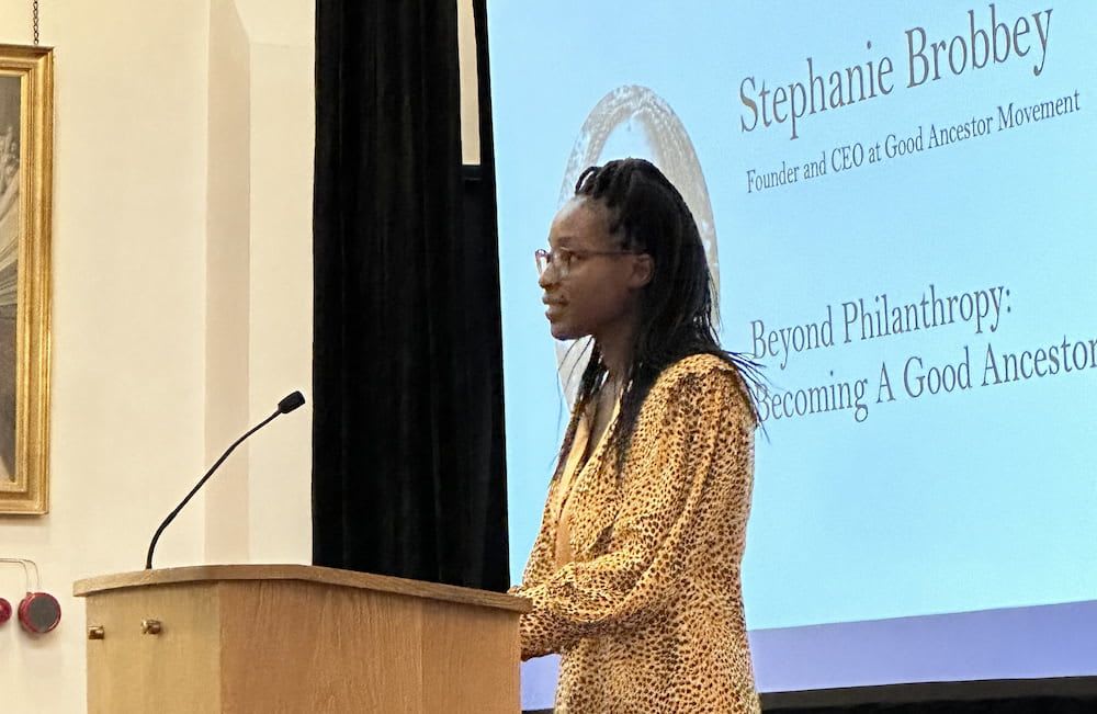 Stephanie Brobbey speaking at The Philanthropy and Impact Forum
