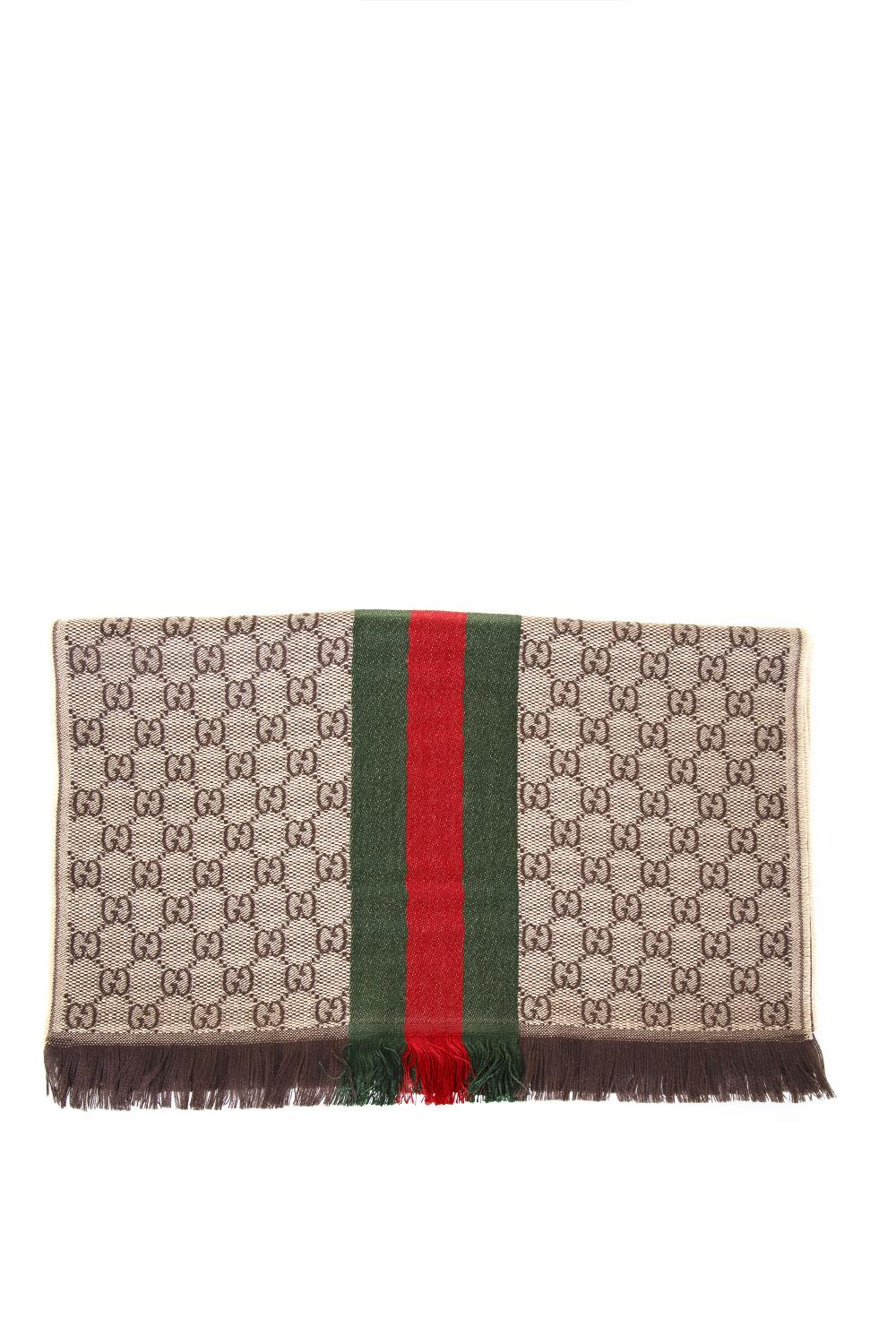 gucci gg jacquerd wool scarf with detail