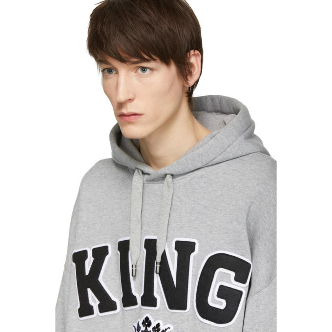 dolce & gabbana: grey "king" hoodie | ssense