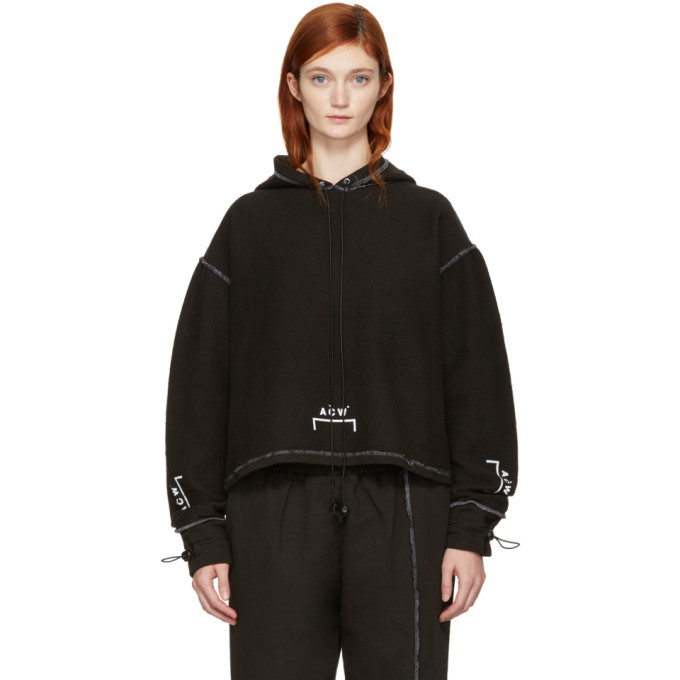 a-cold-wall ssense exclusive黑色shrink围巾披肩corded logo连帽衫