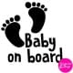 Baby on board / børn i bilen - klistermærke Baby on board / børn i bilen - klistermærke
