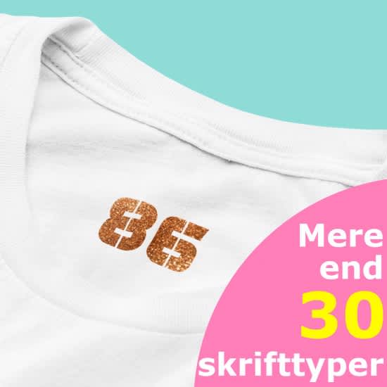 strygestof af høj kvalitet, Glimmer størrelsesmærker kun tal Glimmer størrelsesmærker kun tal