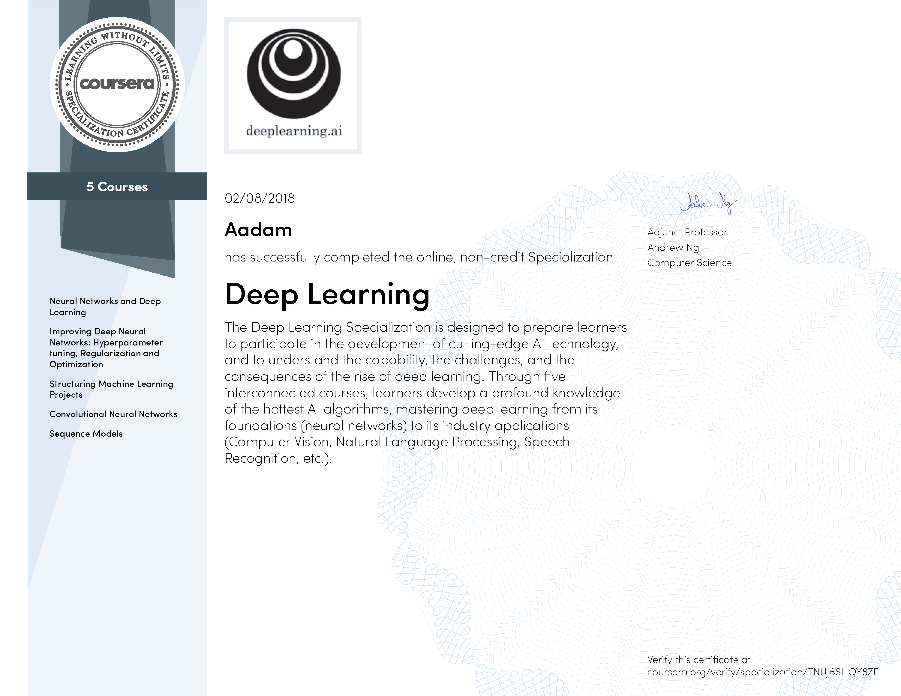 Deep Learning Specialization