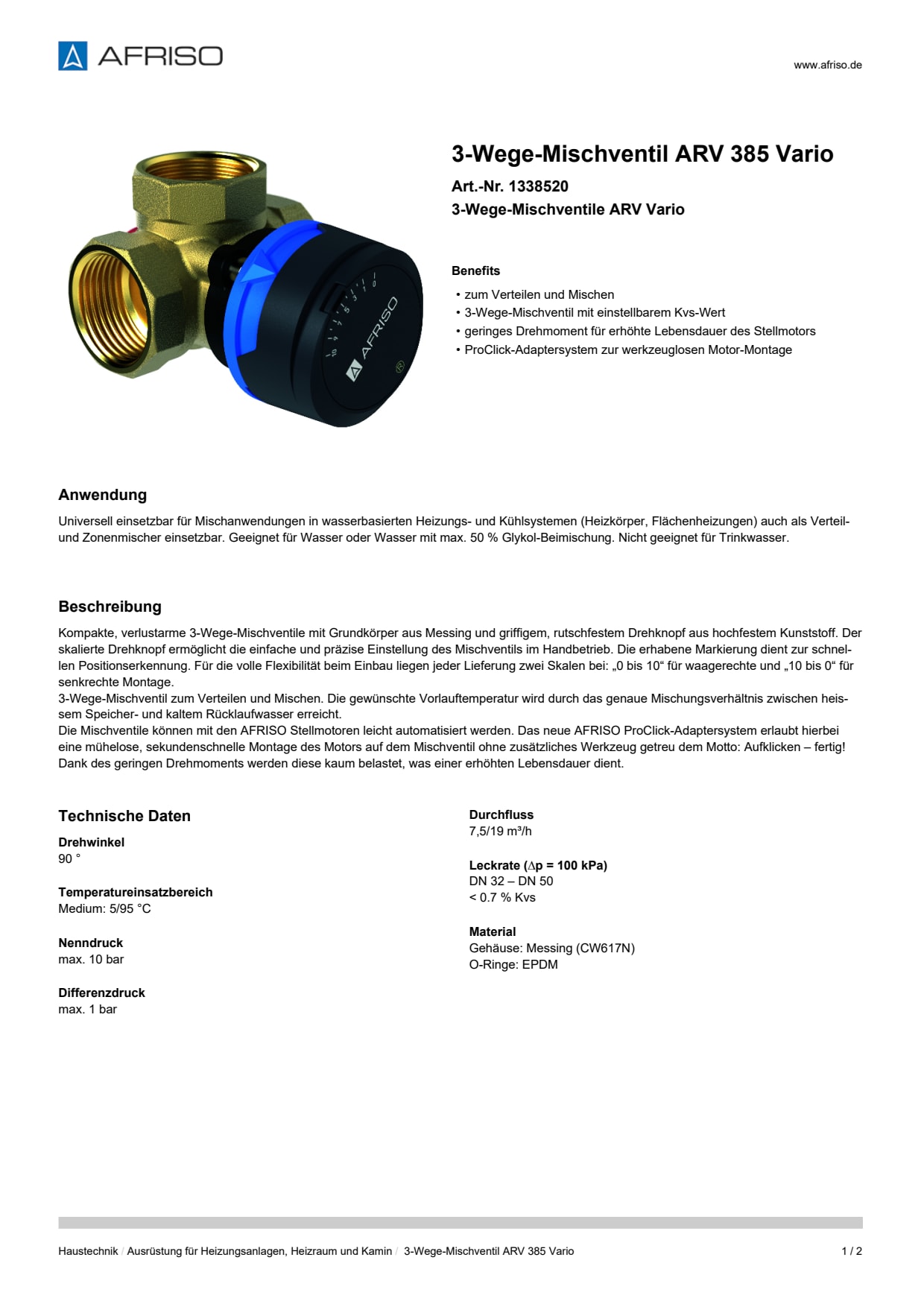 AFRISO_3-WEGE-MISCHVENTIL-ARV-385-VARIO-3-WEGE-MISCHVENTILE-ARV-VARIO_1338520_DEU_CHE.PDF
