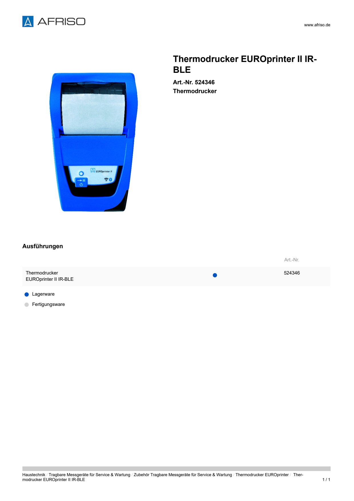 AFRISO_THERMODRUCKER-EUROPRINTER-II-IR-BLE-THERMODRUCKER_524346_DEU_CHE.PDF
