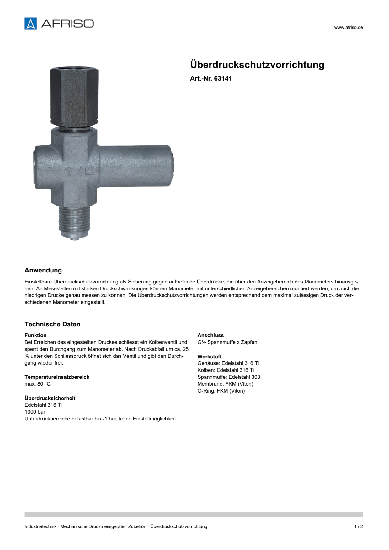 AFRISO_UEBERDRUCKSCHUTZVORRICHTUNG_63141_DEU_CHE.PDF