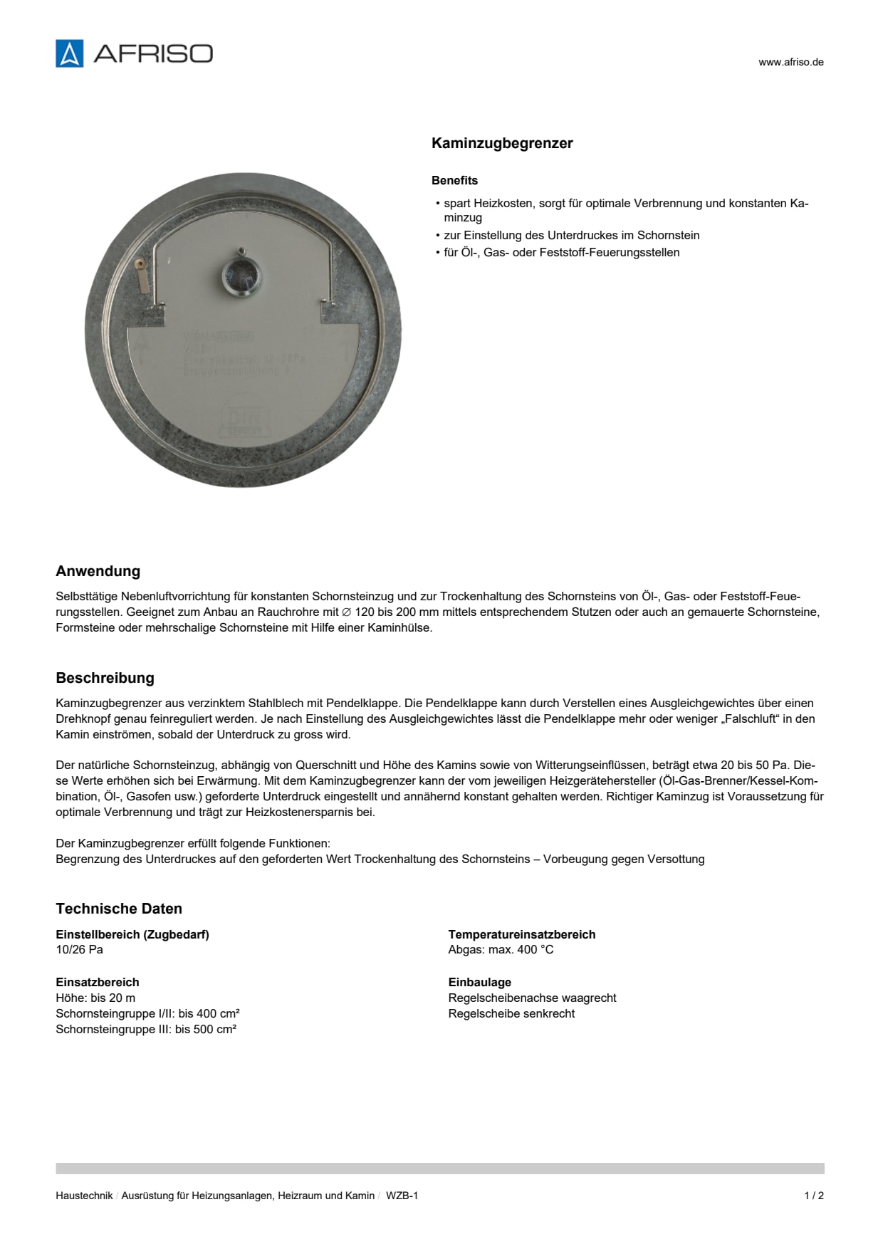 AFRISO_DATENBLATT_KAMINZUGBEGRENZER_WZB-1_P9316_DEU_CHE.PDF