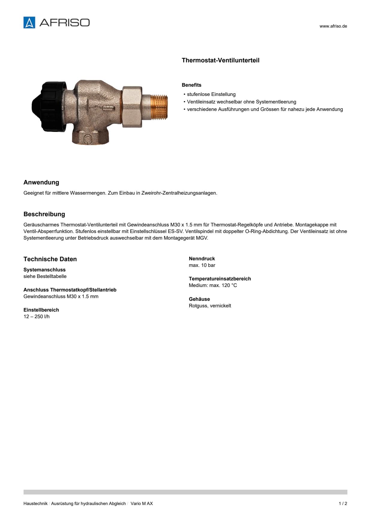 AFRISO_DATENBLATT_THERMOSTAT-VENTILUNTERTEIL_VARIO-M-AX_P9081_DEU_CHE.PDF