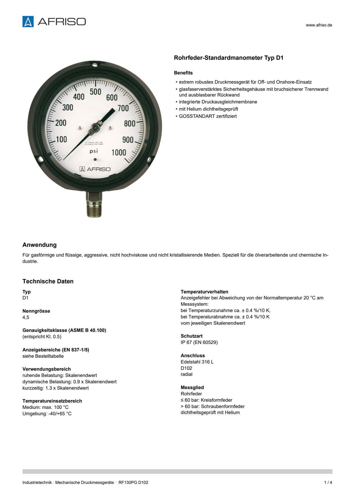 AFRISO_DATENBLATT_ROHRFEDER-STANDARDMANOMETER-TYP-D1_RF130PG-D102_P22400_DEU_CHE.PDF