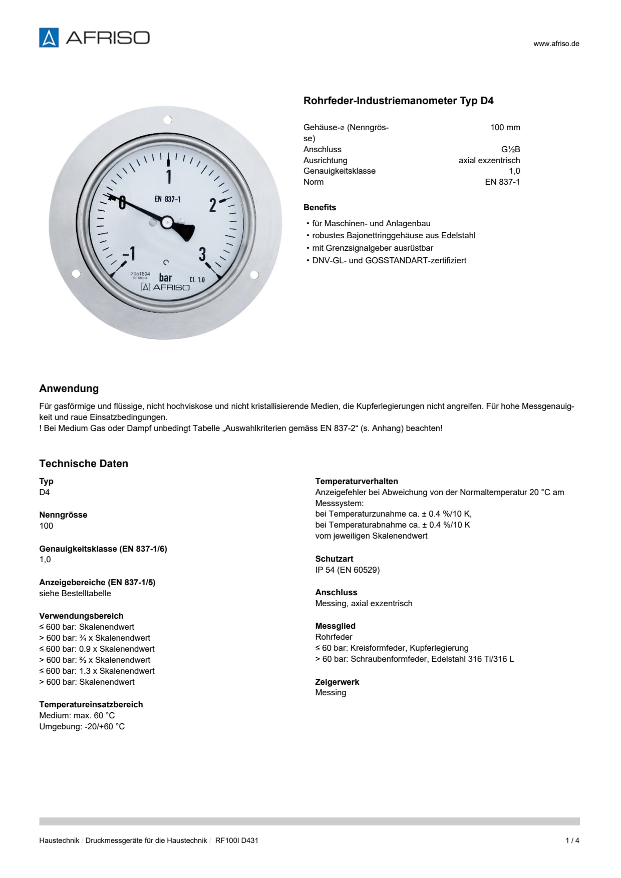 AFRISO_DATENBLATT_ROHRFEDER-INDUSTRIEMANOMETER-TYP-D4_RF100I-D431_P22275_DEU_CHE.PDF
