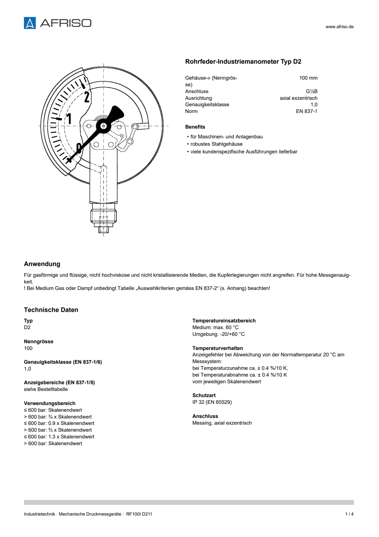 AFRISO_DATENBLATT_ROHRFEDER-INDUSTRIEMANOMETER-TYP-D2_RF100I-D211_P22078_DEU_CHE.PDF