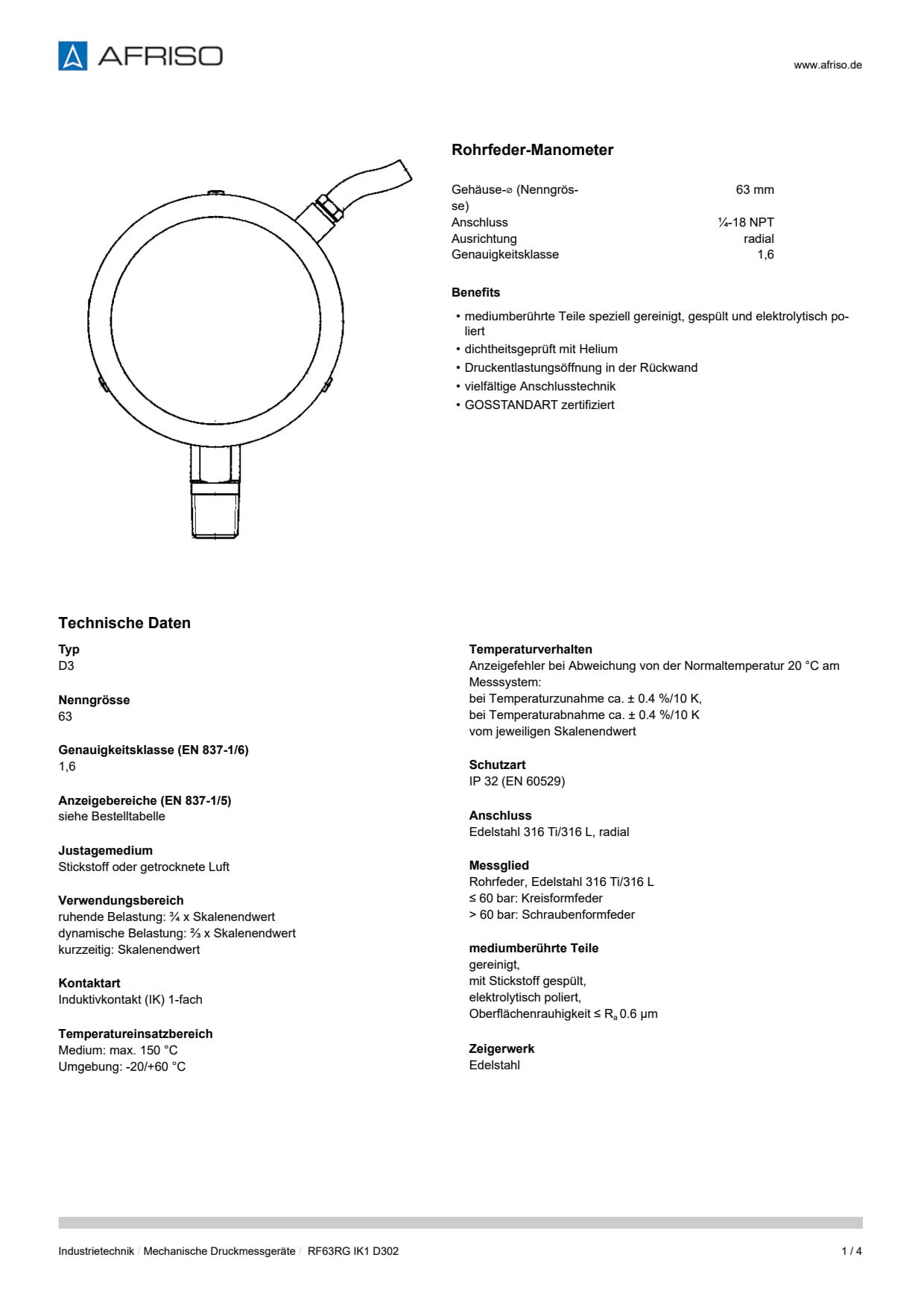 AFRISO_DATENBLATT_ROHRFEDER-MANOMETER_RF63RG-IK1-D302_P24508_DEU_CHE.PDF