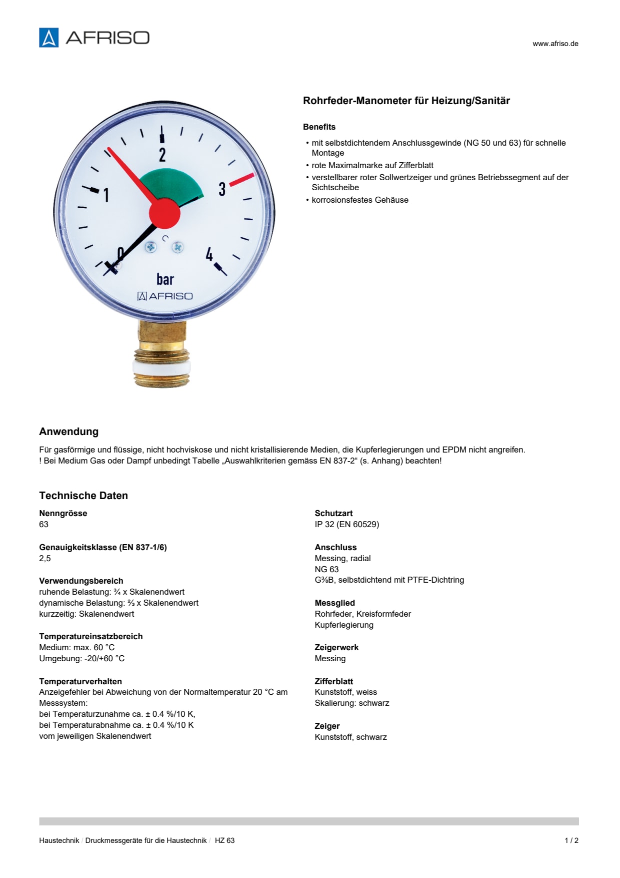 AFRISO_DATENBLATT_ROHRFEDER-MANOMETER-FUER-HEIZUNG-SANITAER_HZ-63_P25308_DEU_CHE.PDF