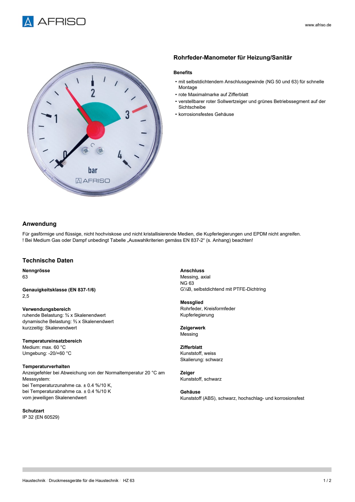 AFRISO_DATENBLATT_ROHRFEDER-MANOMETER-FUER-HEIZUNG-SANITAER_HZ-63_P25304_DEU_CHE.PDF