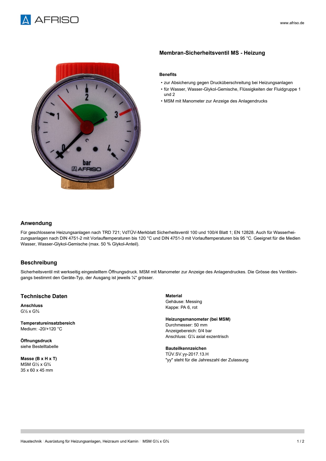 AFRISO_DATENBLATT_MEMBRAN-SICHERHEITSVENTIL-MS--HEIZUNG_MSM-G1-2-X-G3-4_P31771_DEU_CHE.PDF