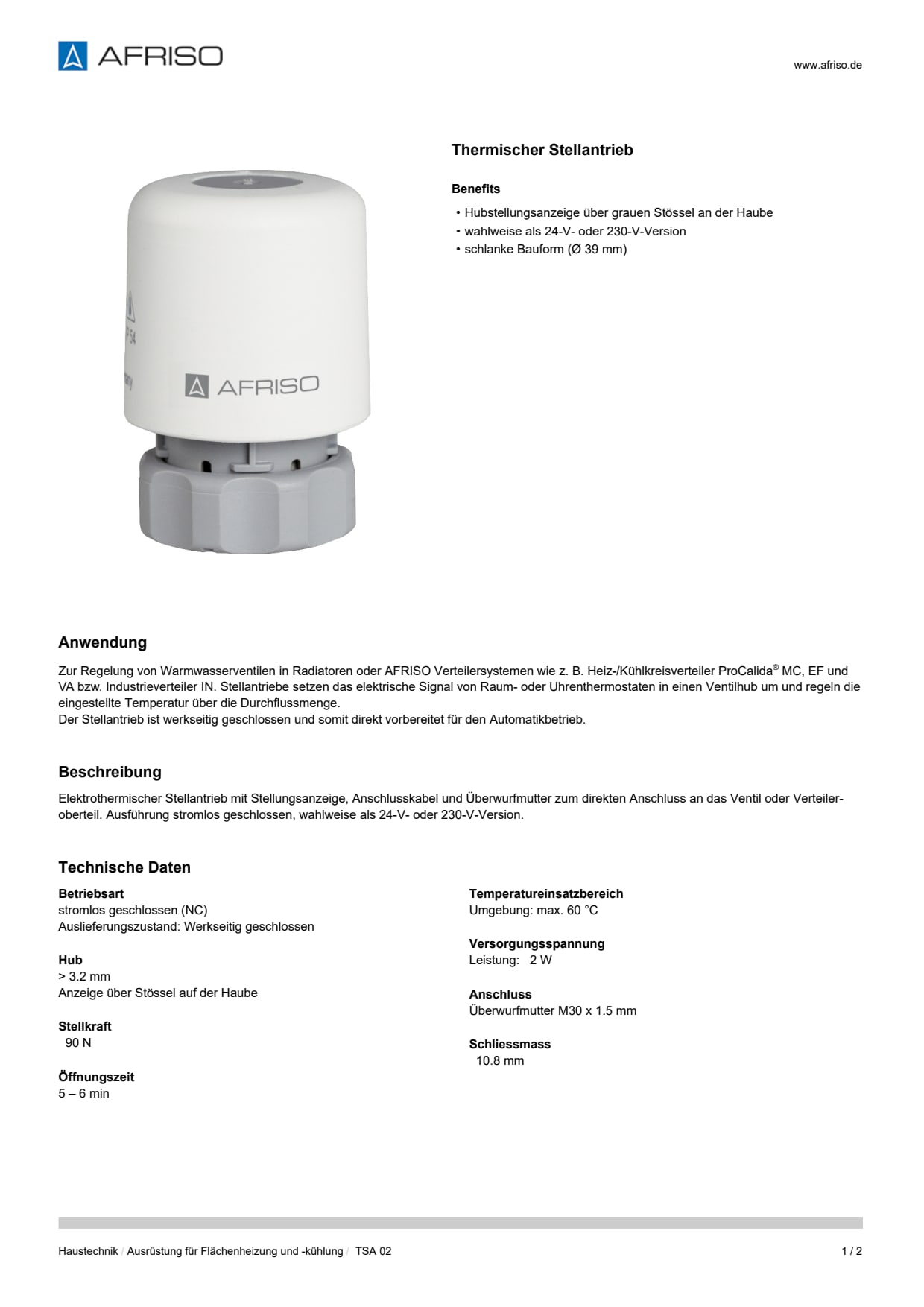 AFRISO_DATENBLATT_THERMISCHER-STELLANTRIEB_TSA-02_P31829_DEU_CHE.PDF
