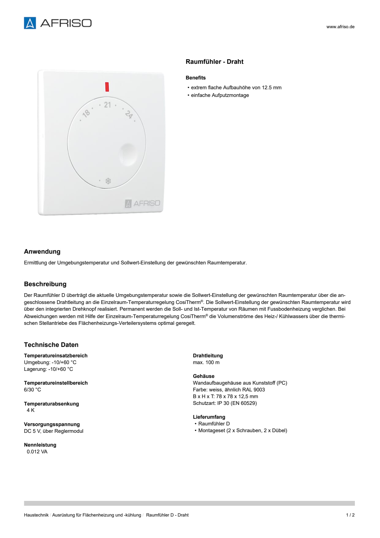 AFRISO_DATENBLATT_RAUMFUEHLER--DRAHT_RAUMFUEHLER-D--DRAHT_P31822_DEU_CHE.PDF