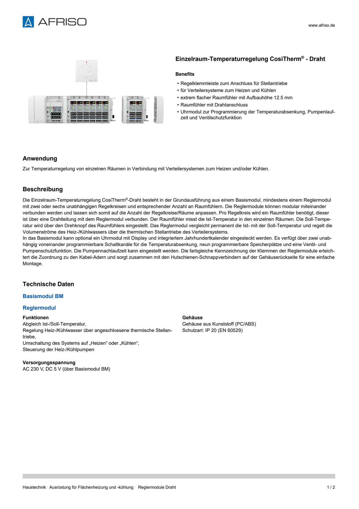 AFRISO_DATENBLATT_EINZELRAUM-TEMPERATURREGELUNG-COSITHERM--DRAHT_REGLERMODULE-DRAHT_P31811_DEU_CHE.PDF