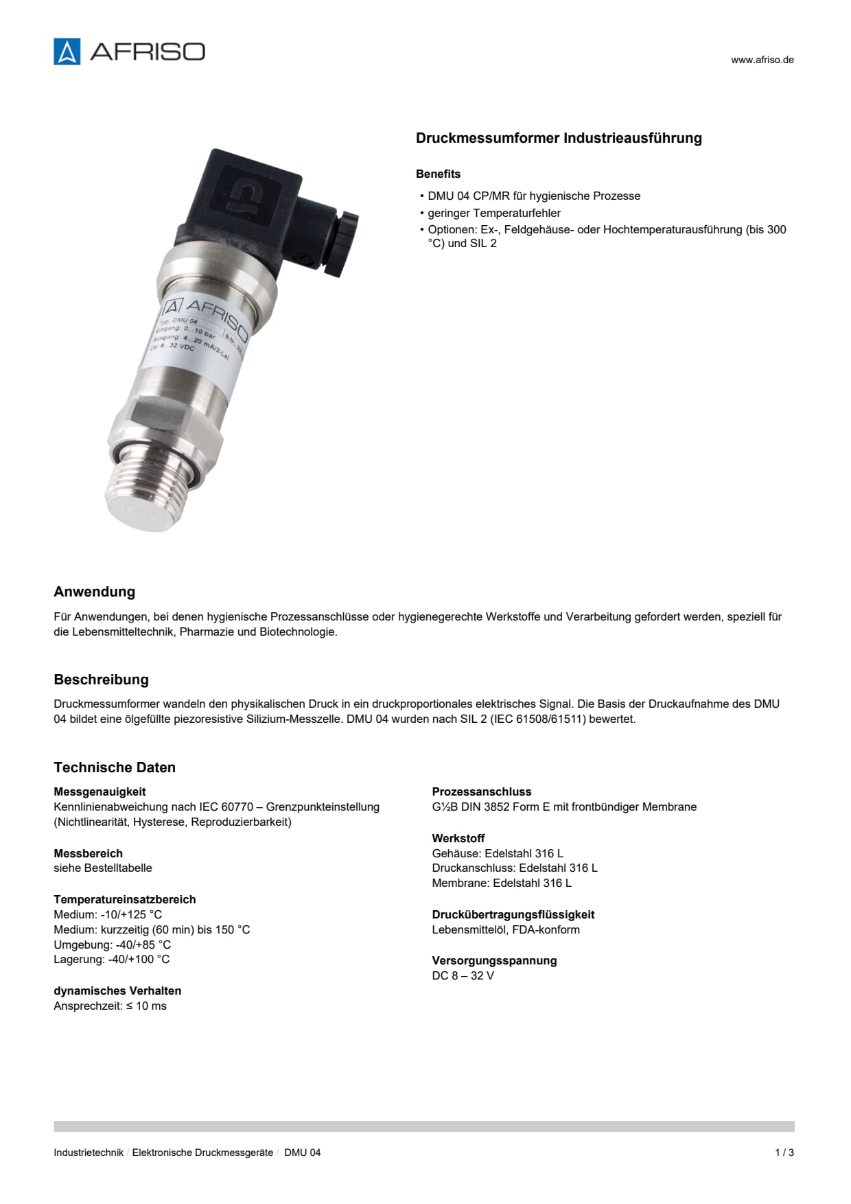 AFRISO_DATENBLATT_DRUCKMESSUMFORMER-INDUSTRIEAUSFUEHRUNG_DMU-04_P33960_DEU_CHE.PDF