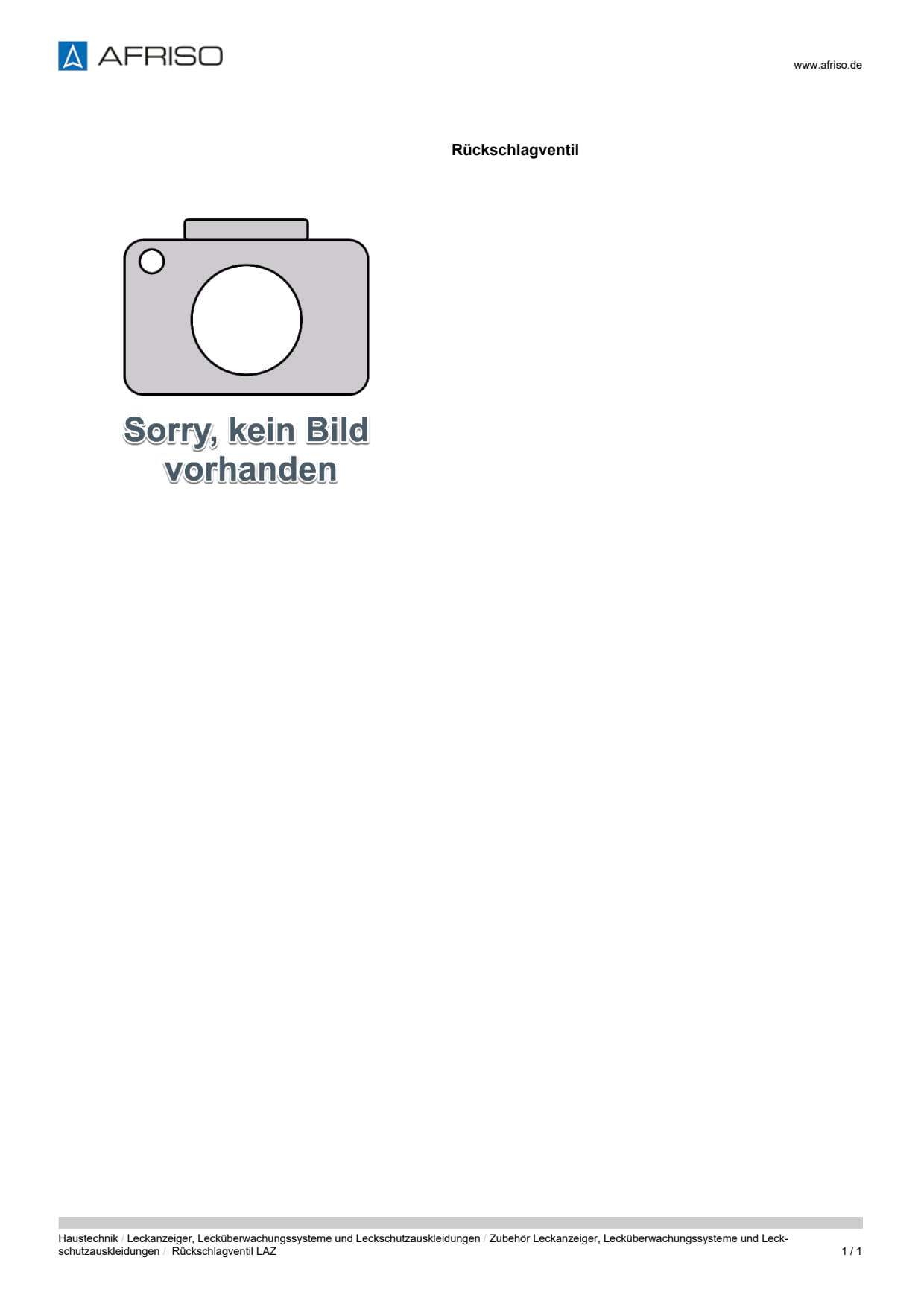 AFRISO_DATENBLATT_RUECKSCHLAGVENTIL-LAZ_P33687_DEU_CHE.PDF