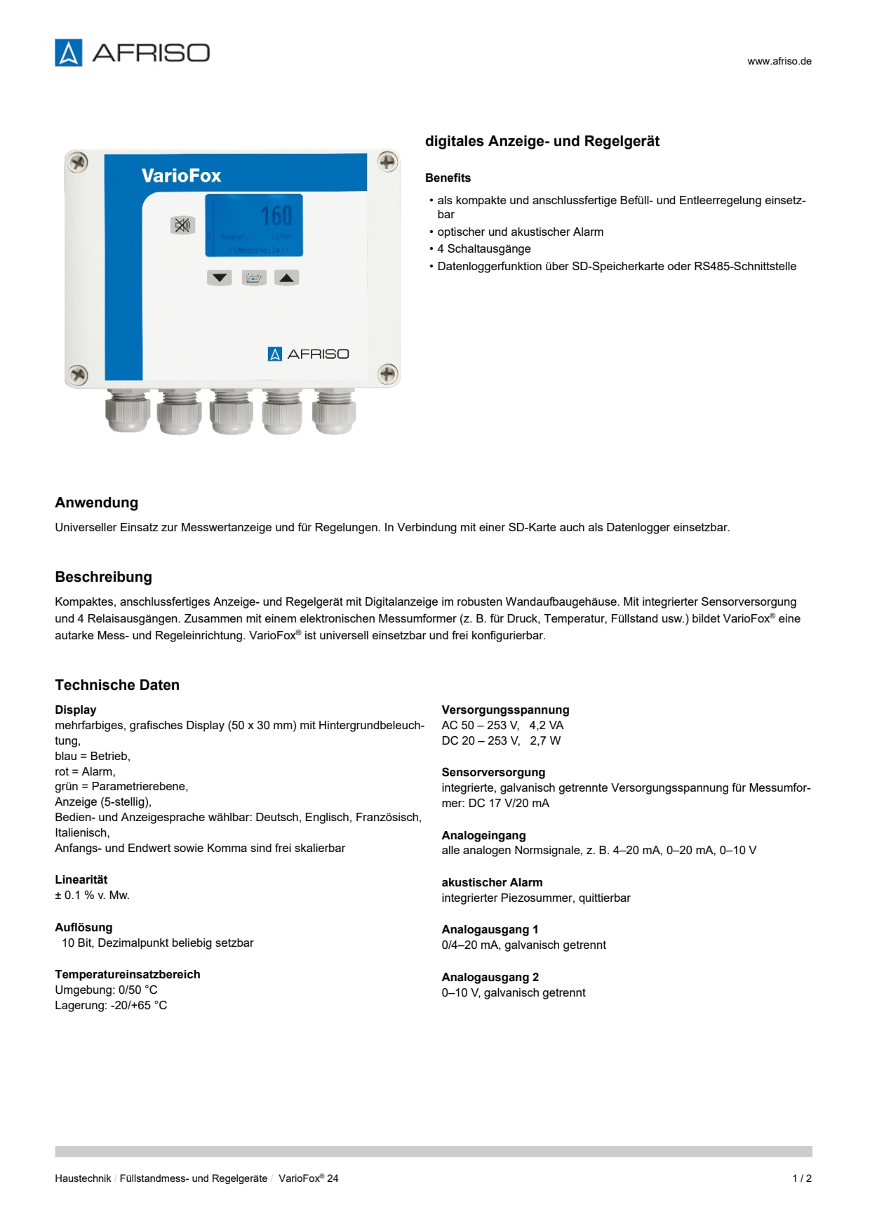 AFRISO_DATENBLATT_DIGITALES-ANZEIGE--UND-REGELGERAET_VARIOFOX-24_P53650_DEU_CHE.PDF