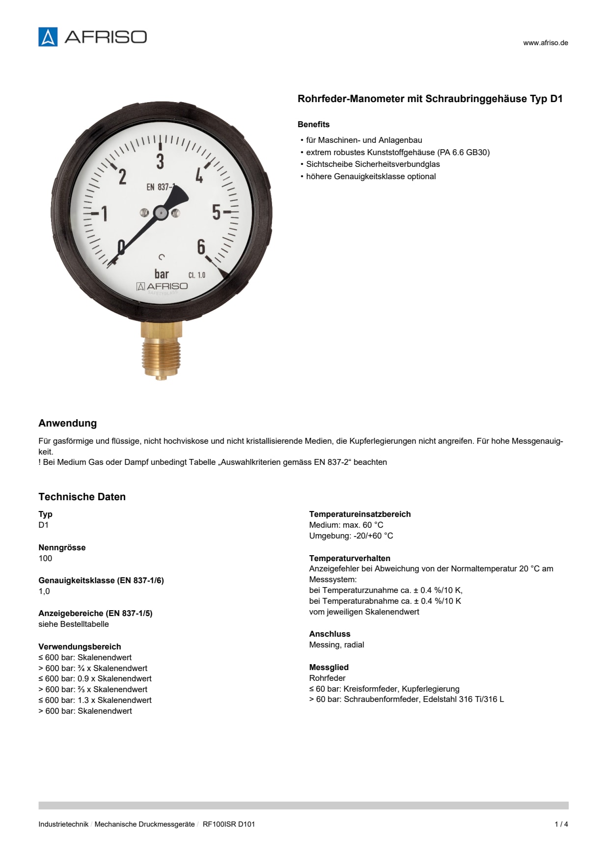 AFRISO_DATENBLATT_ROHRFEDER-MANOMETER-MIT-SCHRAUBRINGGEHAEUSE-TYP-D1_RF100ISR-D101_P42863_DEU_CHE.PDF