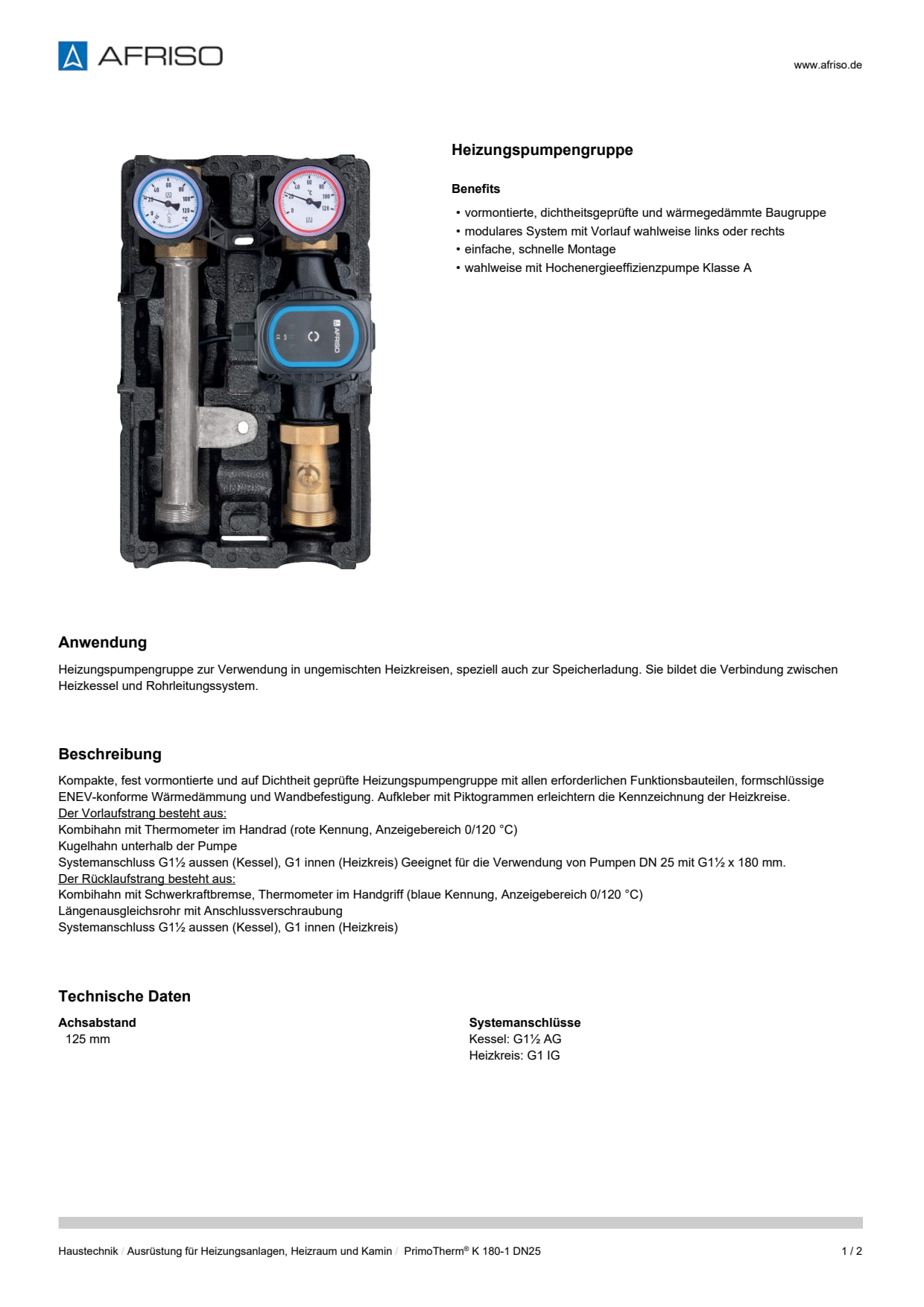 AFRISO_DATENBLATT_HEIZUNGSPUMPENGRUPPE_PRIMOTHERM-K-180-1-DN25_P62051_DEU_CHE.PDF