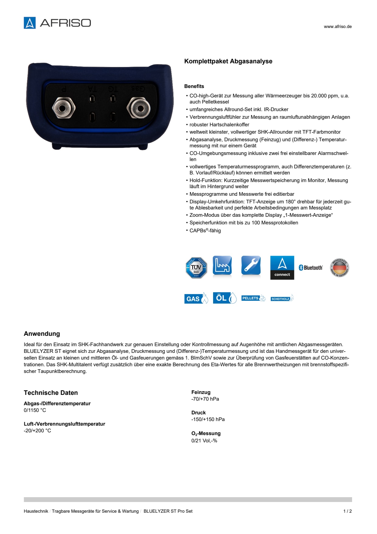AFRISO_DATENBLATT_KOMPLETTPAKET-ABGASANALYSE_BLUELYZER-ST-PRO-SET_P61743_DEU_CHE.PDF
