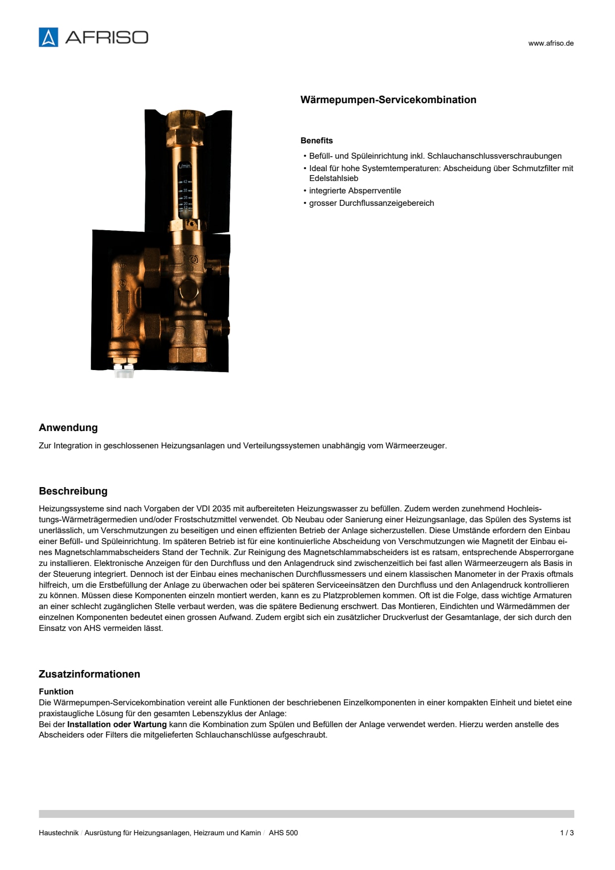 AFRISO_DATENBLATT_WAERMEPUMPEN-SERVICEKOMBINATION_AHS-500_P76775_DEU_CHE.PDF
