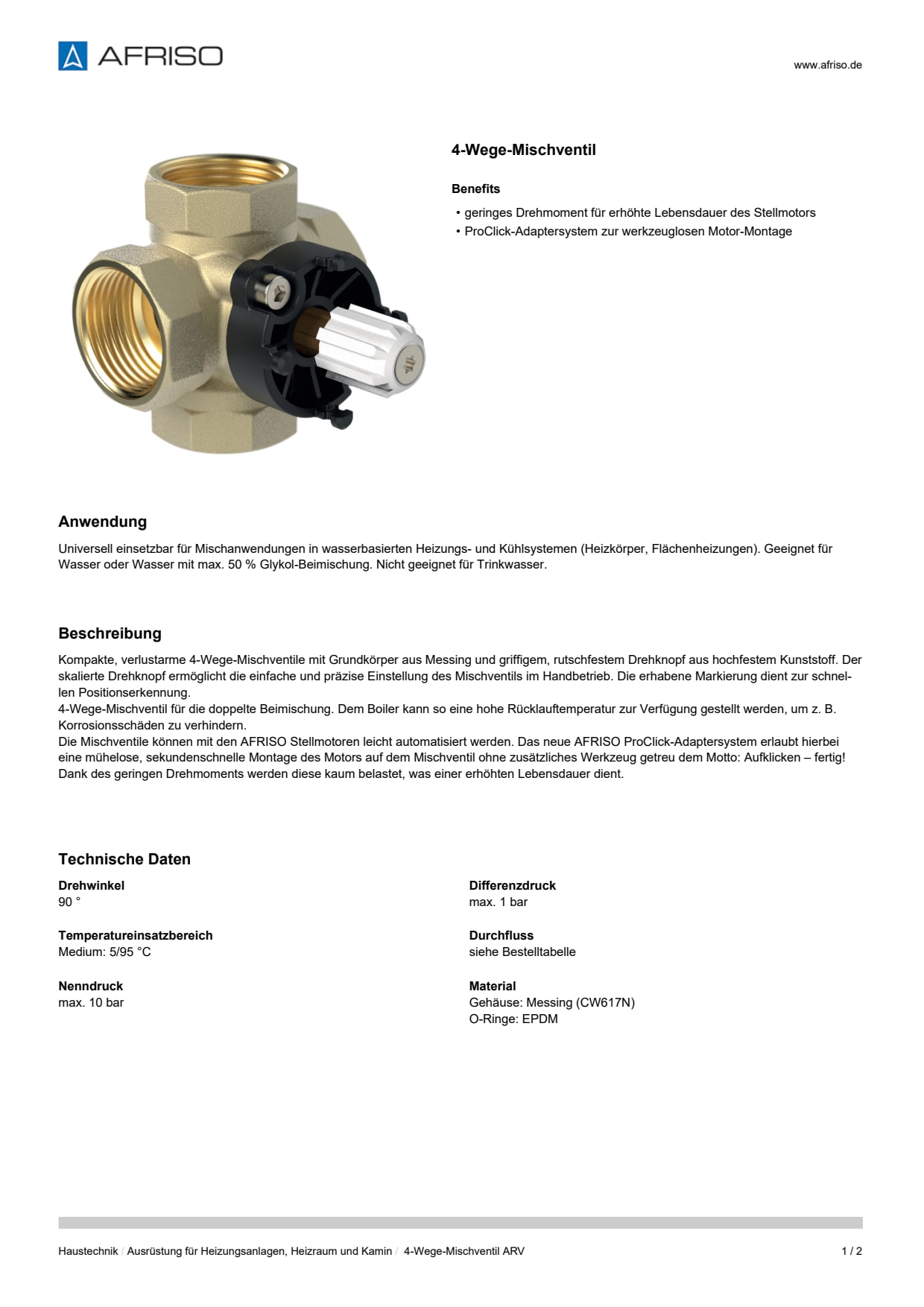 AFRISO_DATENBLATT_4-WEGE-MISCHVENTIL-ARV_P65070_DEU_CHE.PDF