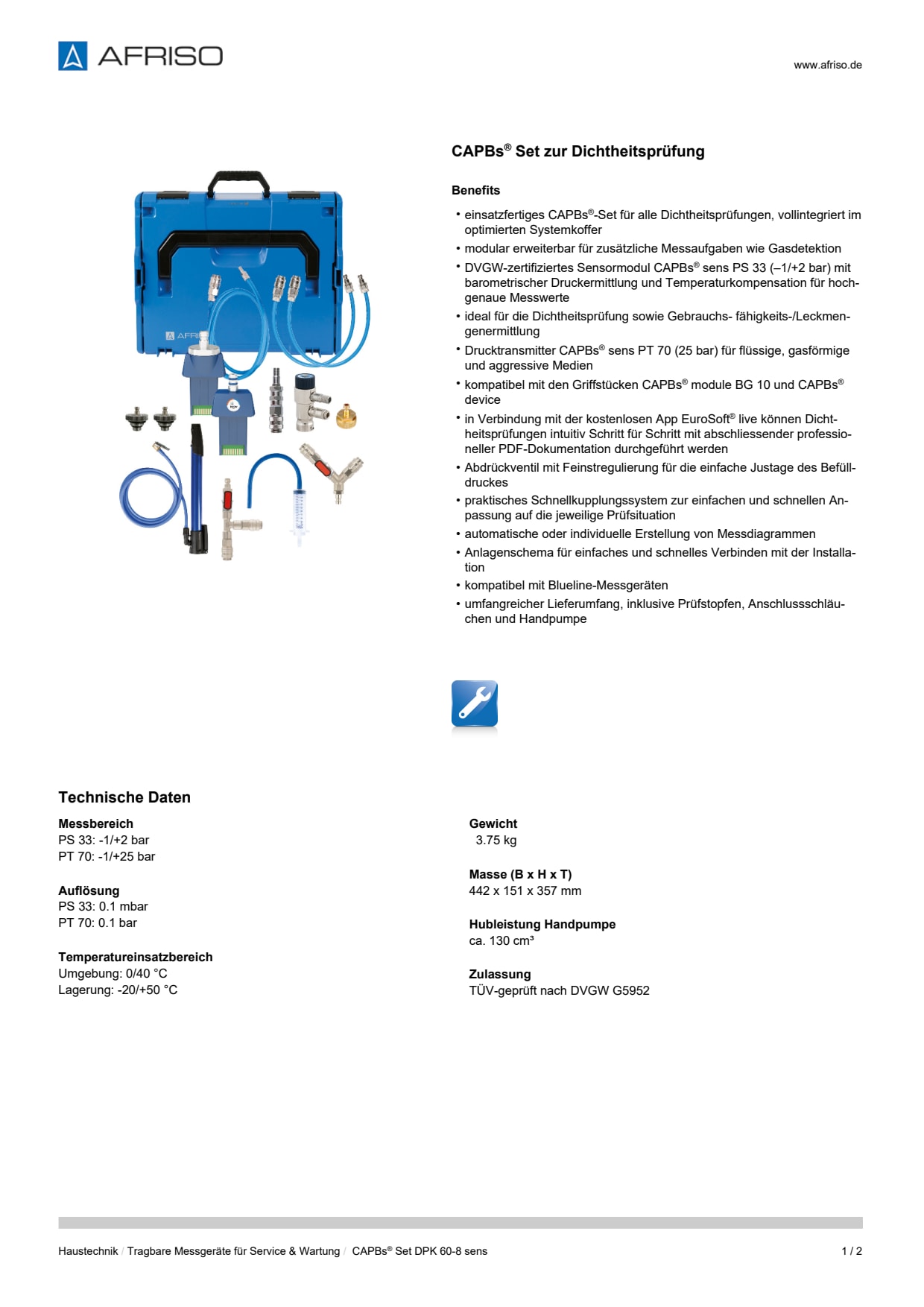 AFRISO_DATENBLATT_CAPBS-SET-ZUR-DICHTHEITSPRUEFUNG_CAPBS-SET-DPK-60-8-SENS_P63853_DEU_CHE.PDF