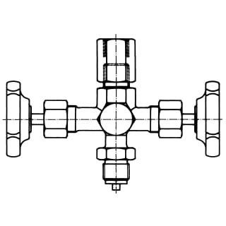 Manometer-Doppelabsperrventil DIN 16272 Form A