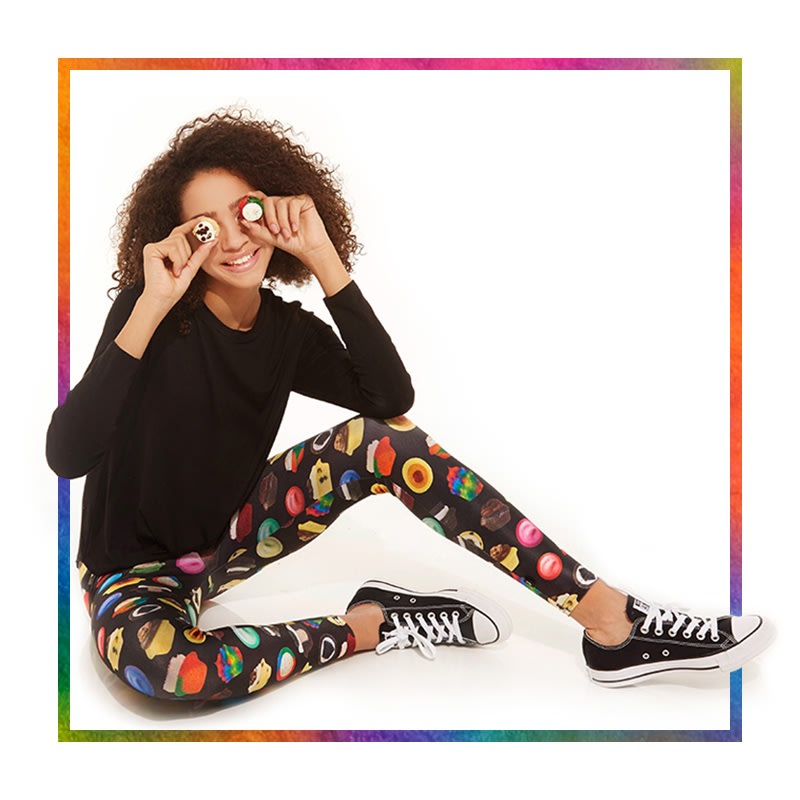 girls leggings with cupcakes