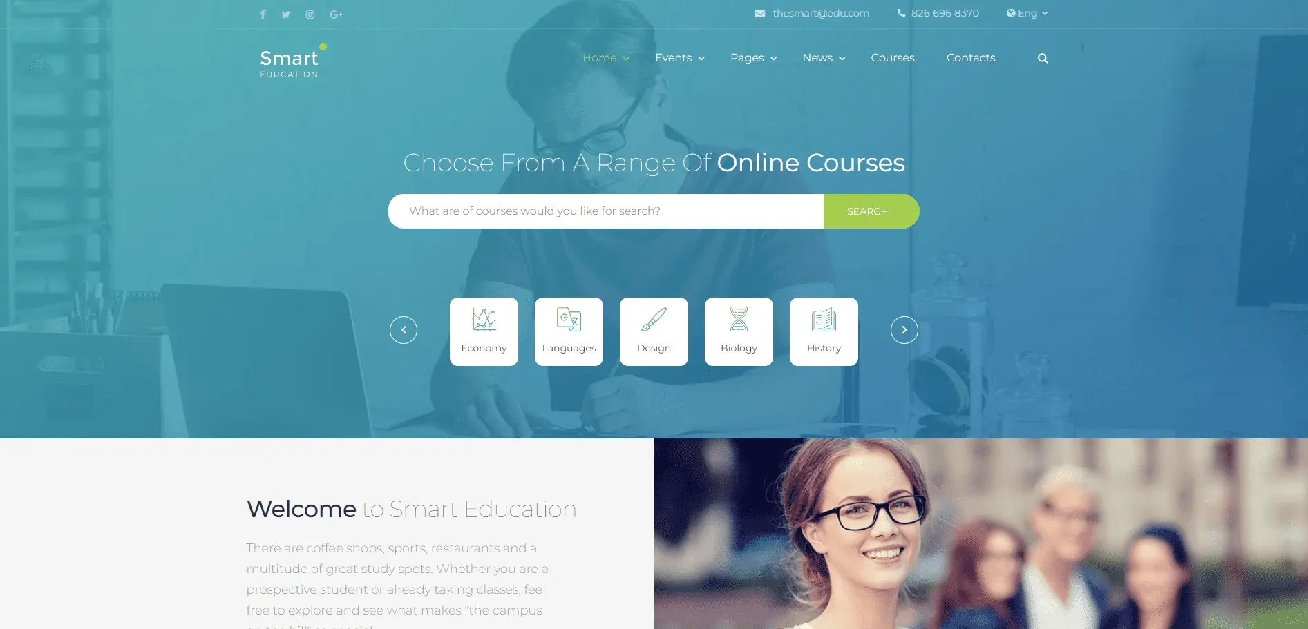 Educational, Courses, College, Events html template