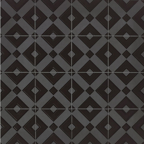 Feel 8" x 8" The Focused Porcelain Tile in Sleek Black