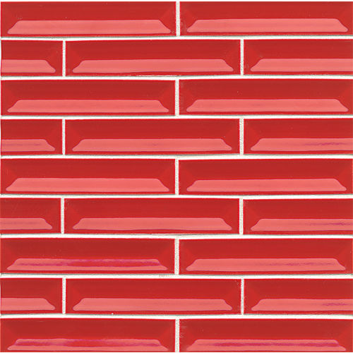 Half Baked 1 1/4" x 6" Porcelain Gloss Bars Mosaic in Cherry Pie