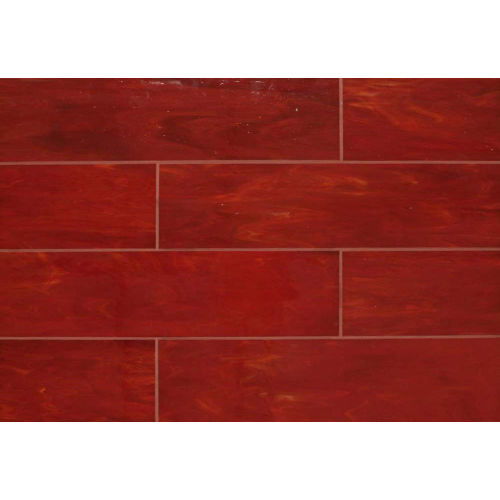 Kiss My Big Fat Glass 4" x 16" Wall Tile in Bootyful Crimson