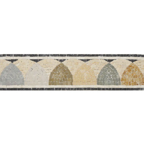 Nico Mozaics 4" x 16" Damascus Honed Limestone Border in Melange